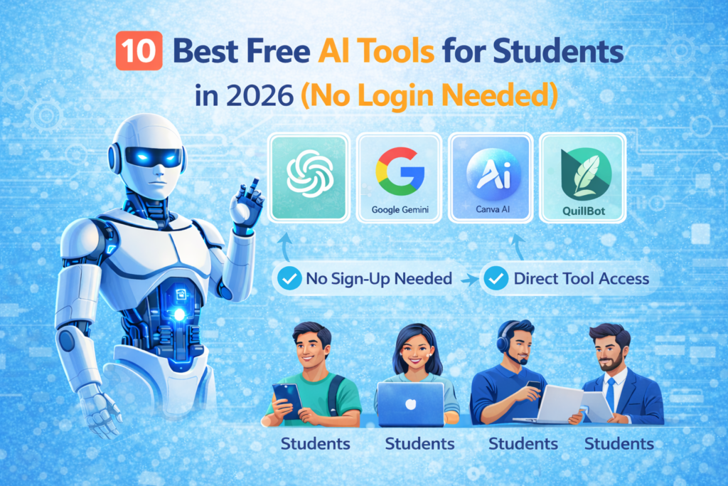 10 best free AI tools for students in 2026 that work without login or sign-up