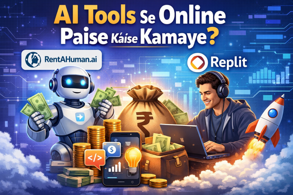 AI tools se online paise kaise kamaye using RentAHuman.ai aur Replit – AI earning guide image
