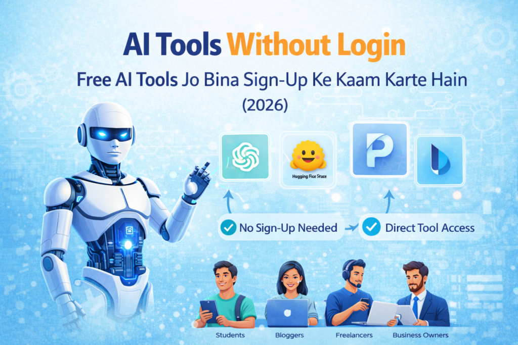 Free AI tools without login for beginners, students and freelancers (2026)