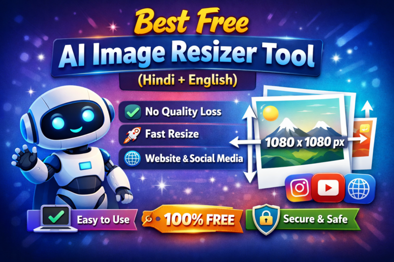 Best Free AI Image Resizer Tool for Bloggers aur Creators – Image Resize kare bina Quality Loss ke (Hindi + English)