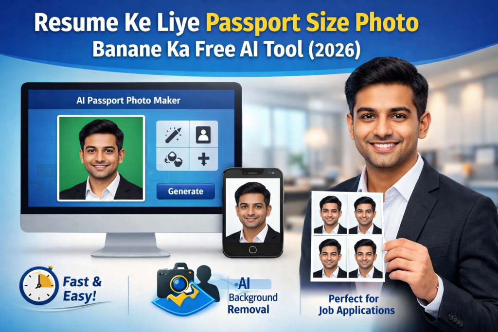 resume ke liye passport size photo banane ka free ai tool jo background remove karke professional photo banata hai