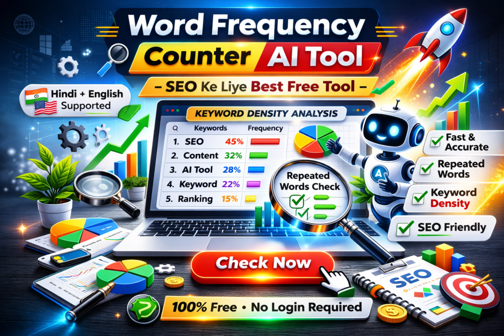 Word Frequency Counter AI Tool for SEO – Hindi and English keyword density and repeated words checker